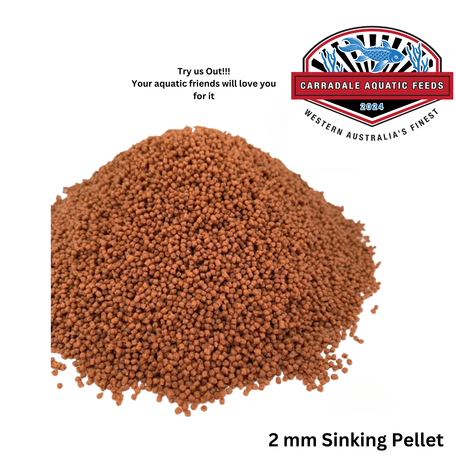 2mm High Protein - Fast Growth Premium Sinking Pellet for All Fish ...